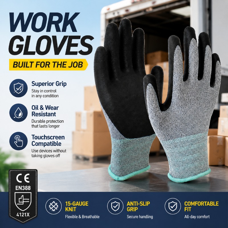 Sarung Tangan Kerja 15 Jarum B - Nitrile Mechanic Glove ulasan dan harga